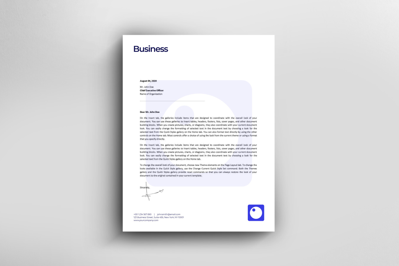 Enterprise branding template