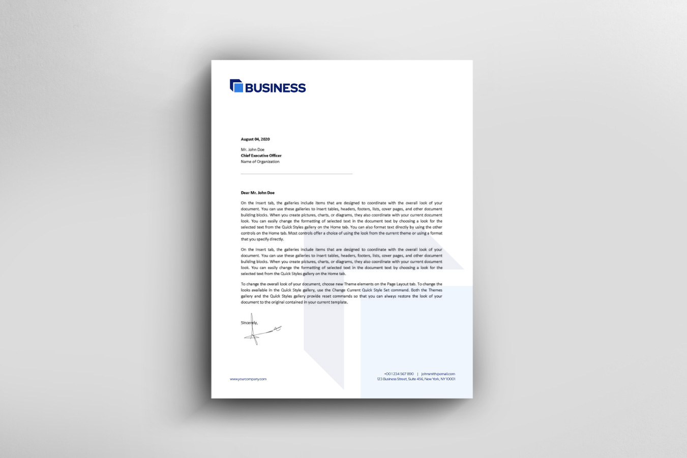 Business identity template